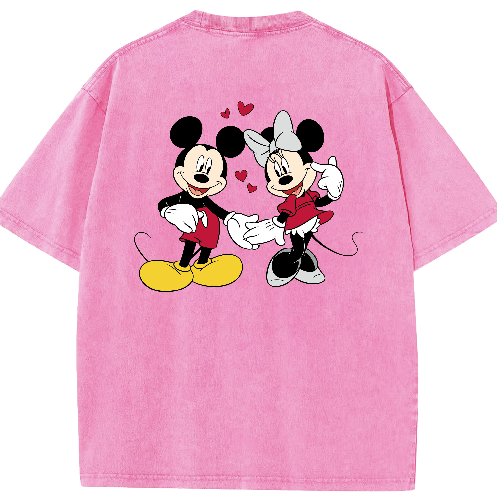 （画像用） ミッキーマウス Mickey Mouse 綿100% ヴィンテージ風 半袖Tシャツ（背面プリント）